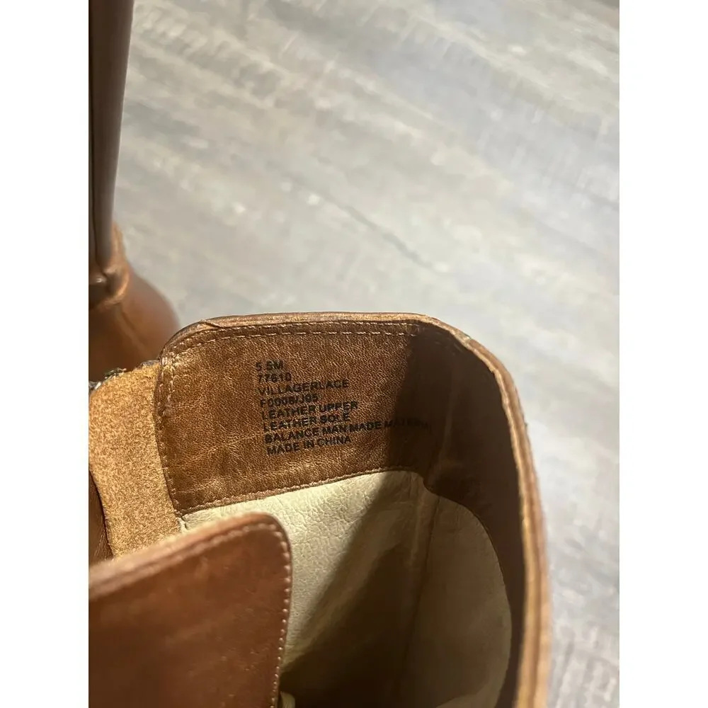 Frye Vintage Villagerlace Leather Lace Up Boots, size 5.5 M